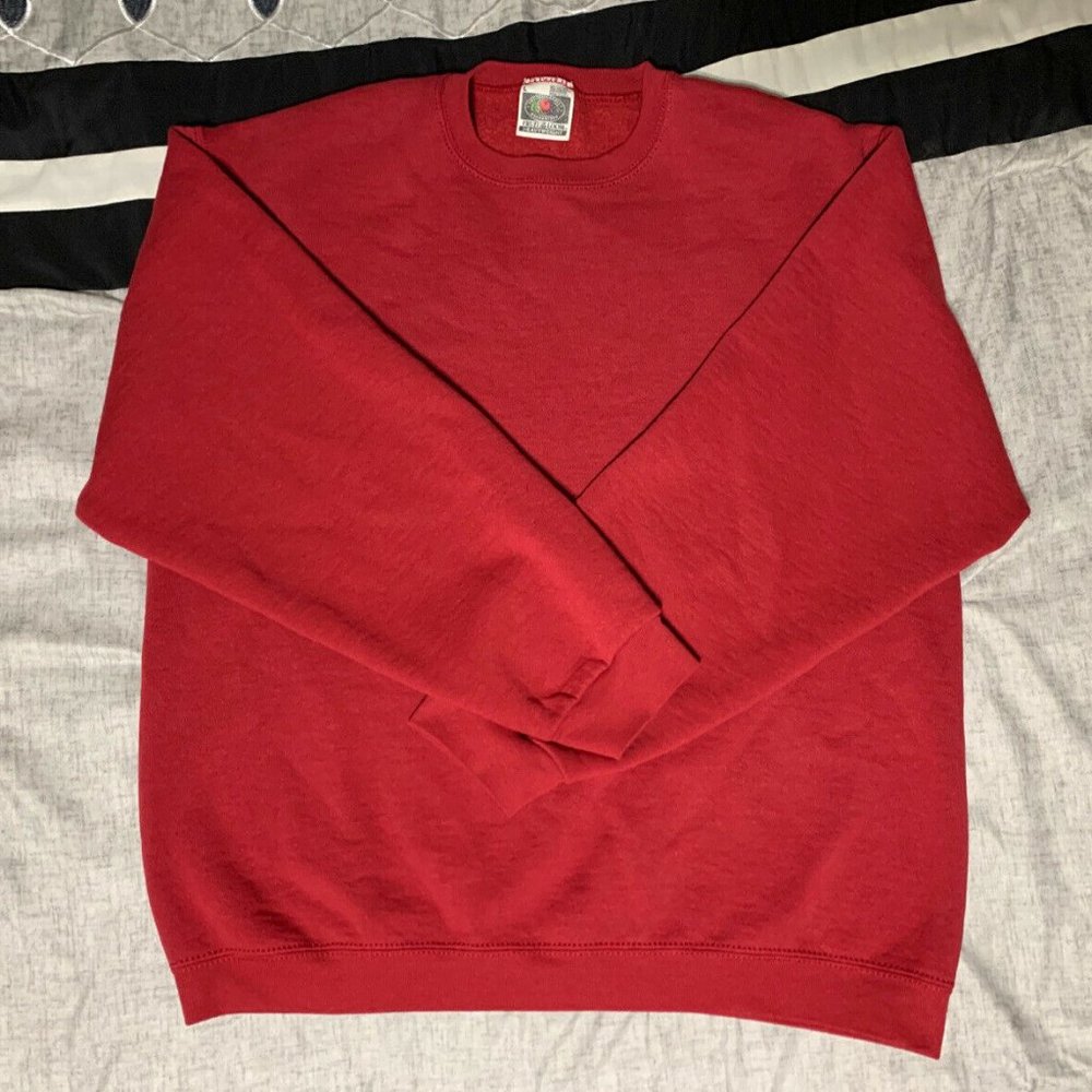 Vintage 90's Fruit of the Loom L Red Crewneck